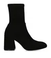 Stuart Weitzman Black Flare Block Ankle Boots In Black