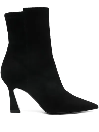 Stuart Weitzman Suede Ankle Boots In Black