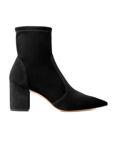 Stuart Weitzman Suede Ankle Boots In Black