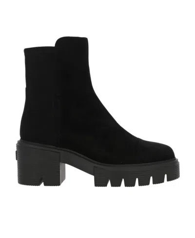 Stuart Weitzman Suede Ankle Boots In Black