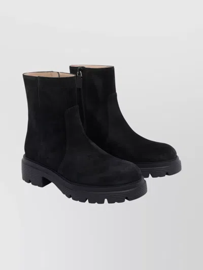STUART WEITZMAN SUEDE ANKLE BOOTS FEATURING CHUNKY SOLE