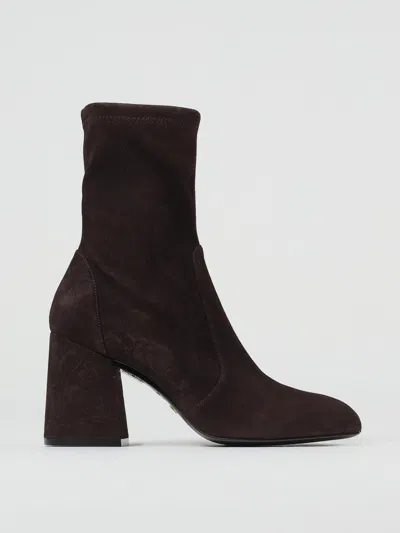 Stuart Weitzman Stivaletto  In Camoscio In Marrone