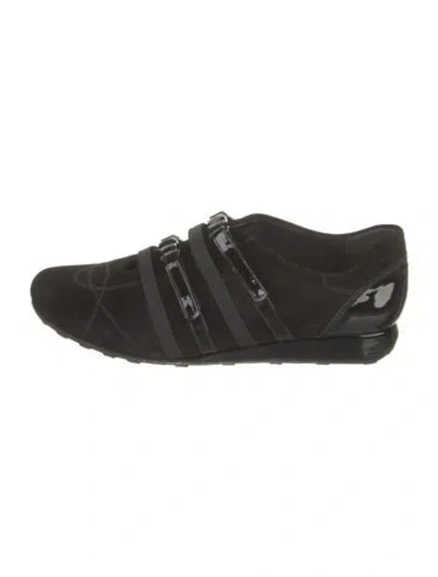 Pre-owned Stuart Weitzman Suede Athletic Sneakers In Black