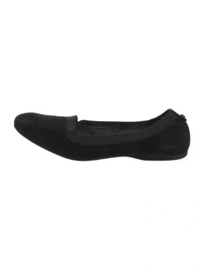 Pre-owned Stuart Weitzman Suede Ballet Flats In Black