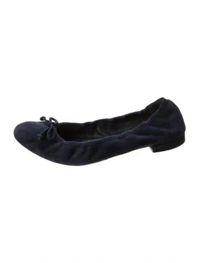 Pre-owned Stuart Weitzman Suede Ballet Flats In Blue