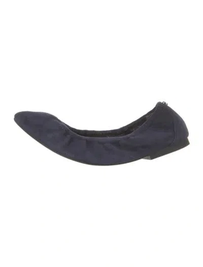 Pre-owned Stuart Weitzman Suede Ballet Flats In Blue