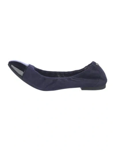 Pre-owned Stuart Weitzman Suede Ballet Flats In Blue