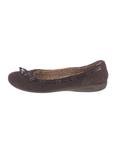 Pre-owned Stuart Weitzman Suede Ballet Flats In Brown