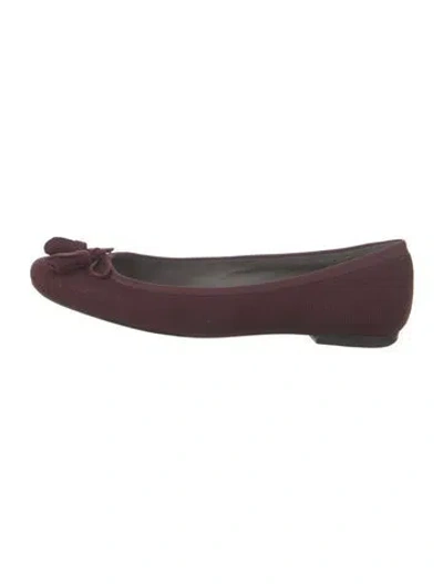 Pre-owned Stuart Weitzman Suede Ballet Flats In Burgundy
