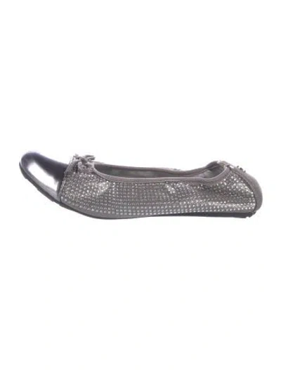 Pre-owned Stuart Weitzman Suede Ballet Flats In Grey