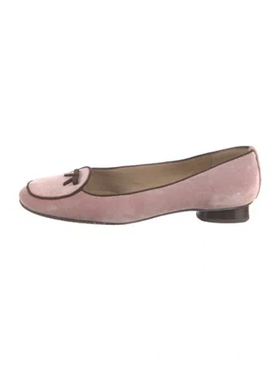 Pre-owned Stuart Weitzman Suede Ballet Flats In Pink