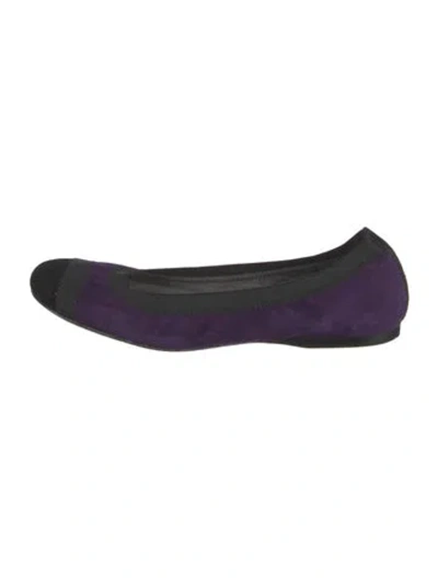 Pre-owned Stuart Weitzman Suede Ballet Flats In Purple