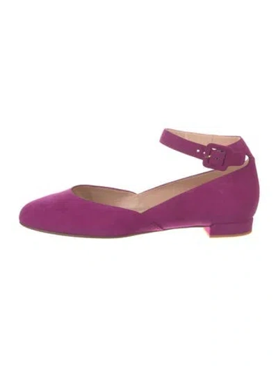 Pre-owned Stuart Weitzman Suede Ballet Flats In Purple