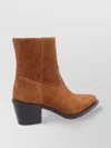 Shop Stuart Weitzman Suede Block Heel Ankle Boots