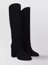 Stuart Weitzman Flareblock Suede Block-heel Knee Boots In Black