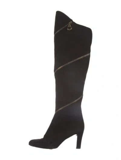 Pre-owned Stuart Weitzman Suede Boots In Black