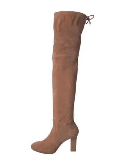 Pre-owned Stuart Weitzman Suede Boots In Black