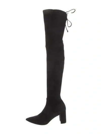 Pre-owned Stuart Weitzman Suede Boots In Black