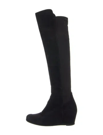 Pre-owned Stuart Weitzman Suede Boots In Black