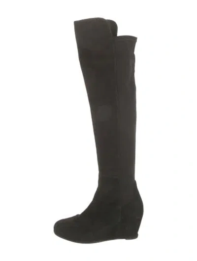 Pre-owned Stuart Weitzman Suede Boots In Black