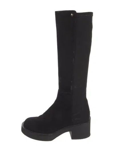 Pre-owned Stuart Weitzman Suede Boots In Black