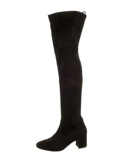 Pre-owned Stuart Weitzman Suede Boots In Black