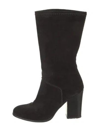 Pre-owned Stuart Weitzman Suede Boots In Black