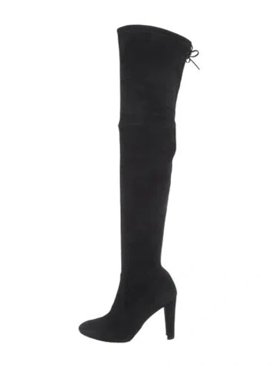 Pre-owned Stuart Weitzman Suede Boots In Black