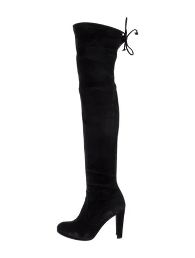 Pre-owned Stuart Weitzman Suede Boots In Black