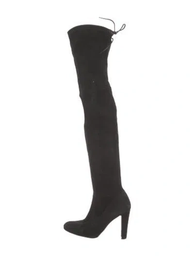 Pre-owned Stuart Weitzman Suede Boots In Black