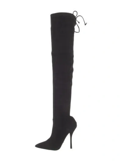 Pre-owned Stuart Weitzman Suede Boots In Black