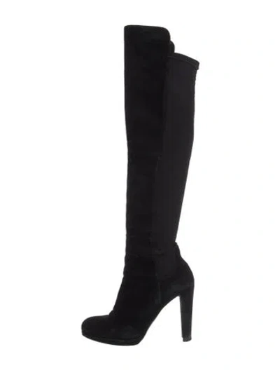 Pre-owned Stuart Weitzman Suede Boots In Black