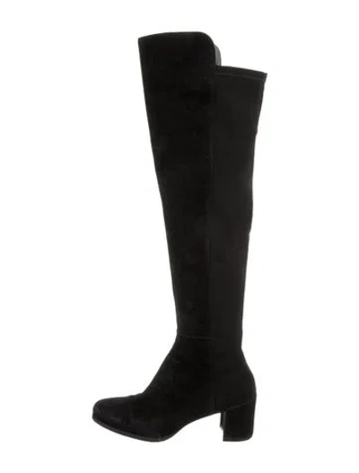 Pre-owned Stuart Weitzman Suede Boots In Black
