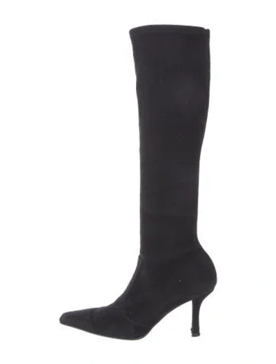 Pre-owned Stuart Weitzman Suede Boots In Black