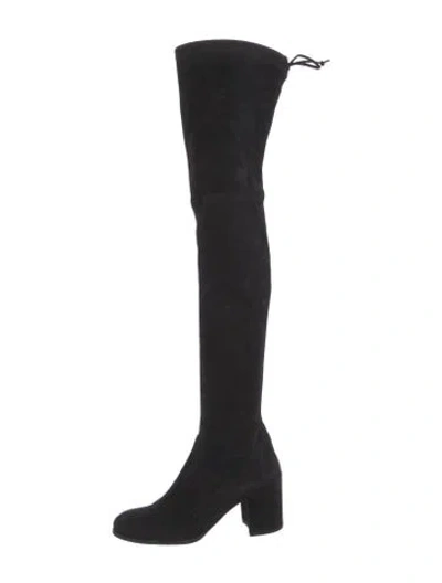 Pre-owned Stuart Weitzman Suede Boots In Black