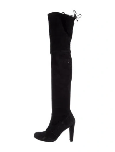 Pre-owned Stuart Weitzman Suede Boots In Black