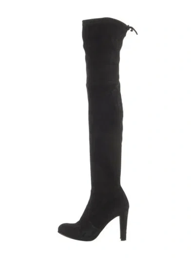 Pre-owned Stuart Weitzman Suede Boots In Black