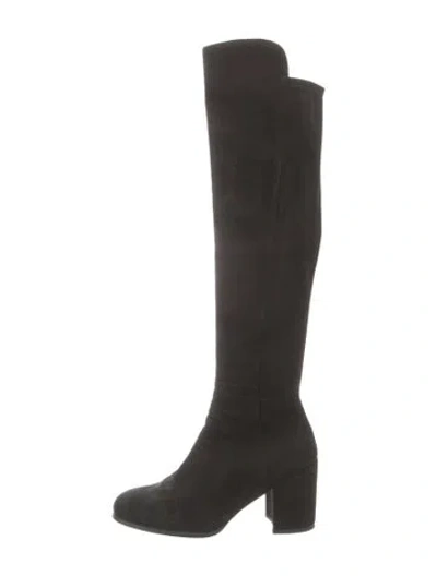 Pre-owned Stuart Weitzman Suede Boots In Black