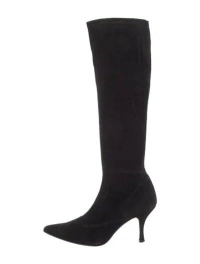 Pre-owned Stuart Weitzman Suede Boots In Black