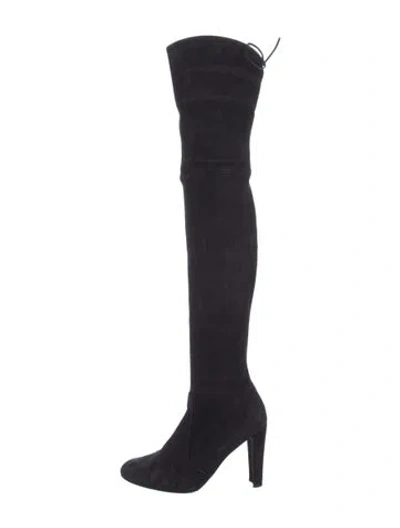 Pre-owned Stuart Weitzman Suede Boots In Black