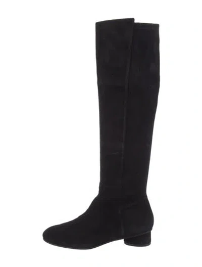 Pre-owned Stuart Weitzman Suede Boots In Black
