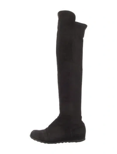 Pre-owned Stuart Weitzman Suede Boots In Black
