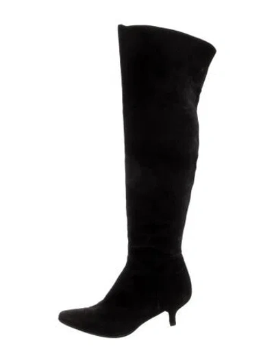 Pre-owned Stuart Weitzman Suede Boots In Black