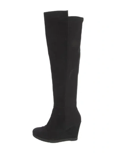 Pre-owned Stuart Weitzman Suede Boots In Black