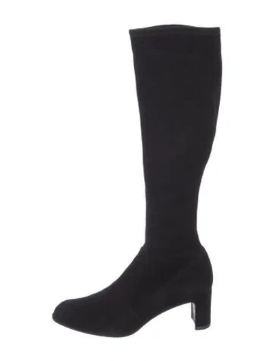Pre-owned Stuart Weitzman Suede Boots In Black