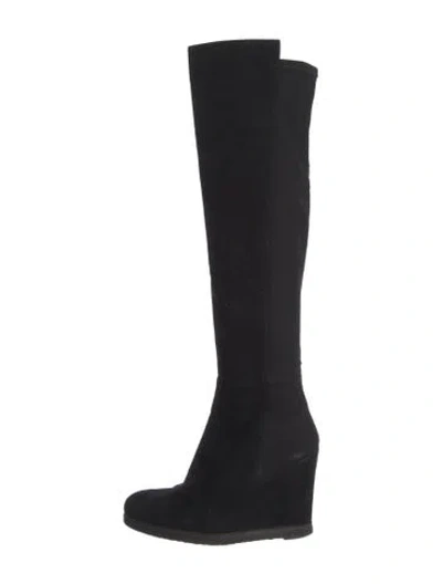Pre-owned Stuart Weitzman Suede Boots In Black
