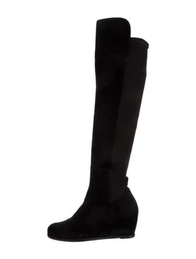 Pre-owned Stuart Weitzman Suede Boots In Black