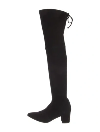 Pre-owned Stuart Weitzman Suede Boots In Black