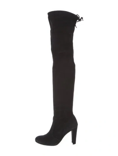 Pre-owned Stuart Weitzman Suede Boots In Black