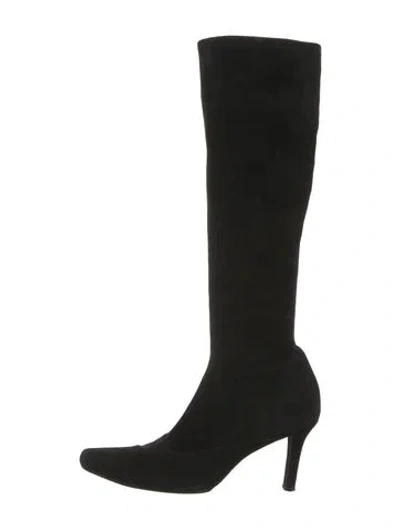 Pre-owned Stuart Weitzman Suede Boots In Black